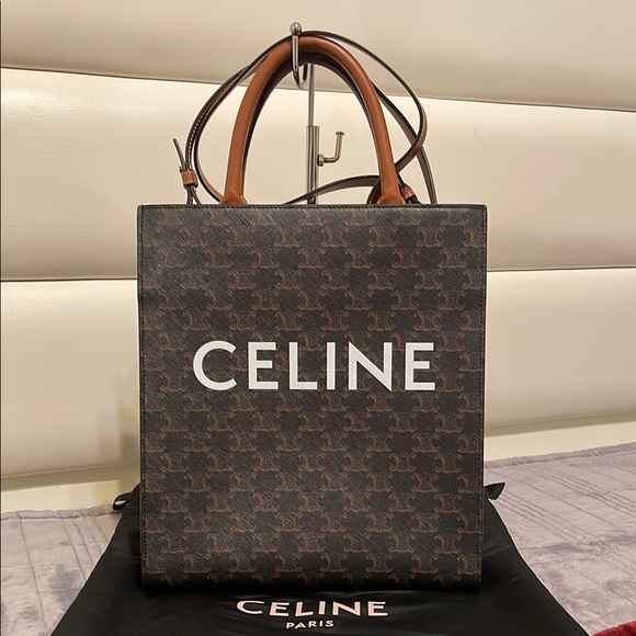 Celine Cabas Tote Triomphe Coated Canvas Bag - Picture 1 of 15